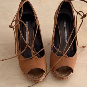 Donald J. Pliner Women's Tan Lace-Up Wedges